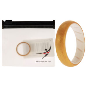 Silicone Wedding BR Solid Ring - White-Gold by ROQ for Women - 8 mm Ring